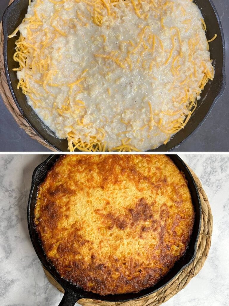 cornbread skillet dinner ready to bake