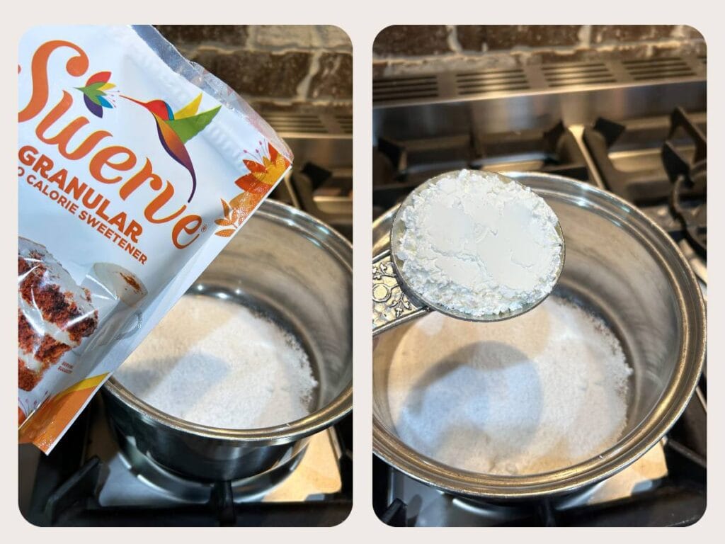 Swerve granular sugar substitute to reduce sugar in lemon meringue pie
