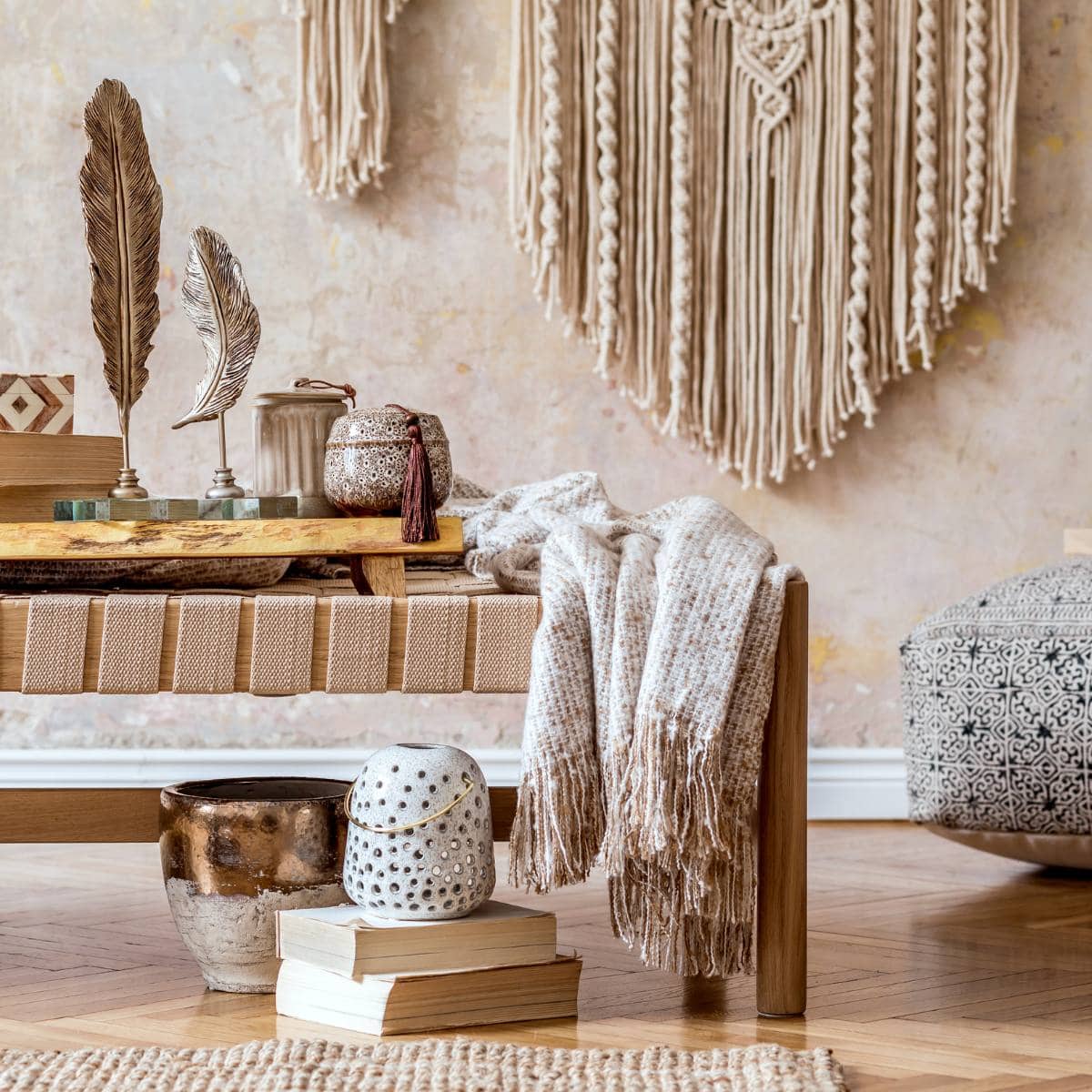 boho style decor and furnishings