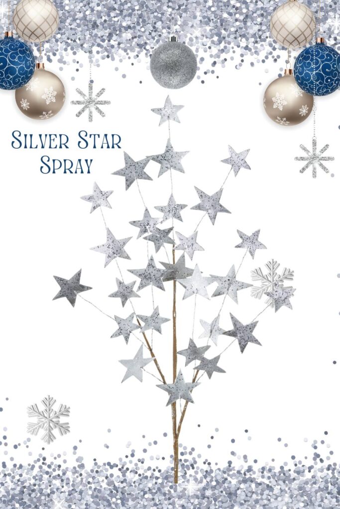 silver glitter star spray