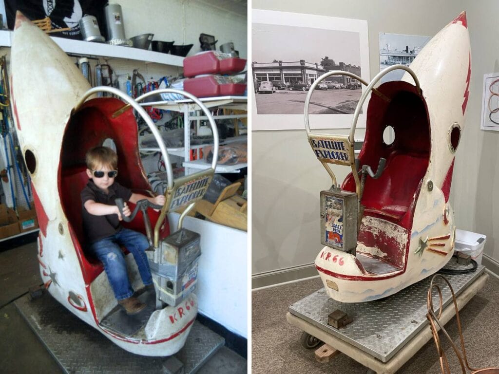 rocket kiddie ride from 1950s