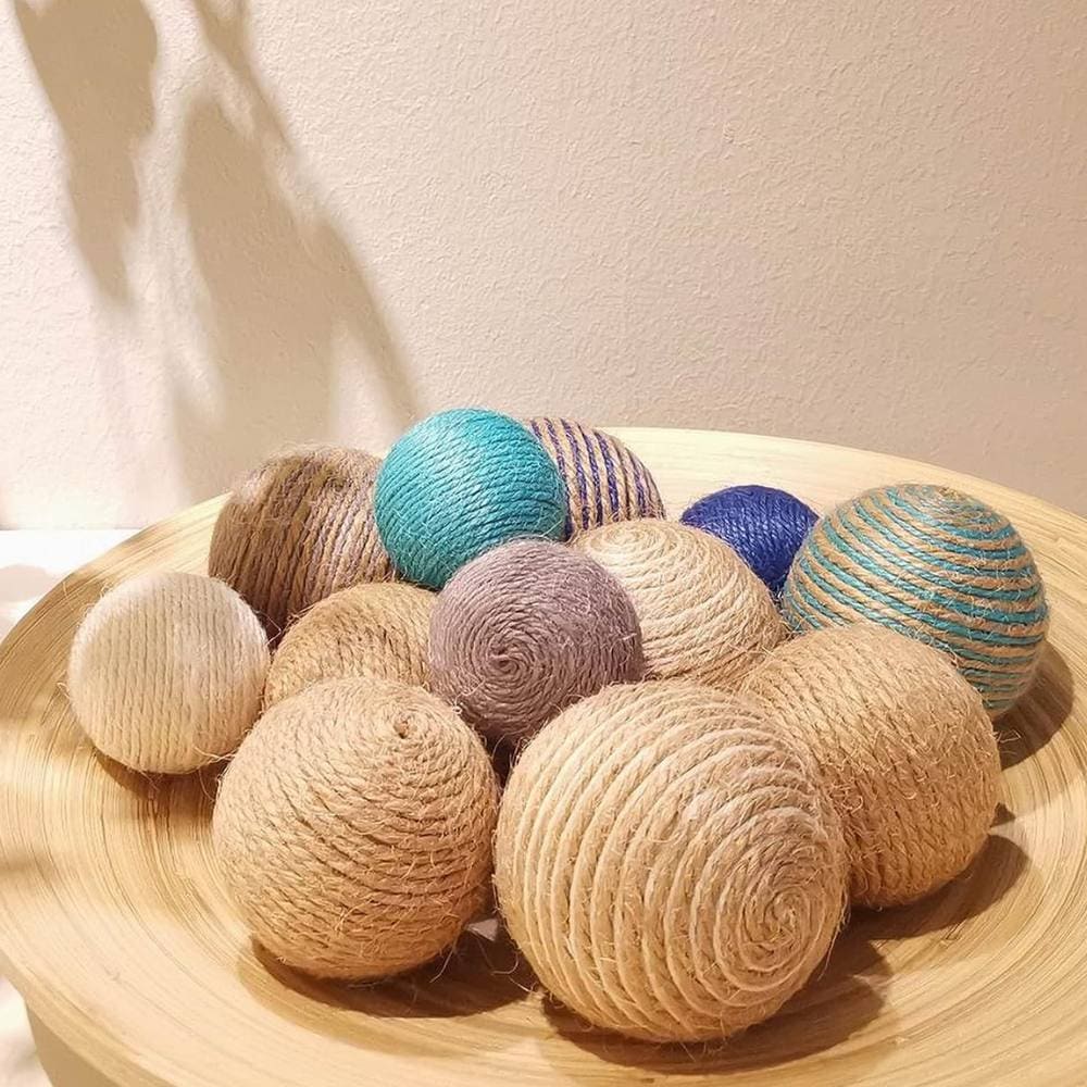 decorative jute balls at amazon