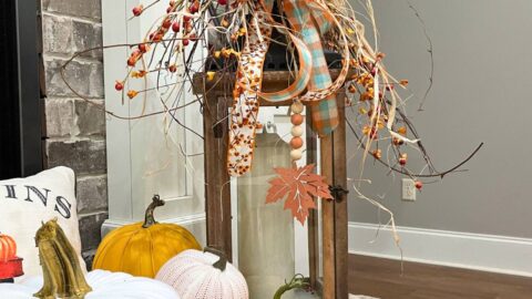 how to make a fall lantern swag or topper