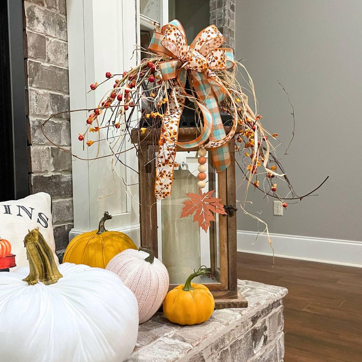 how to make a fall lantern swag or topper