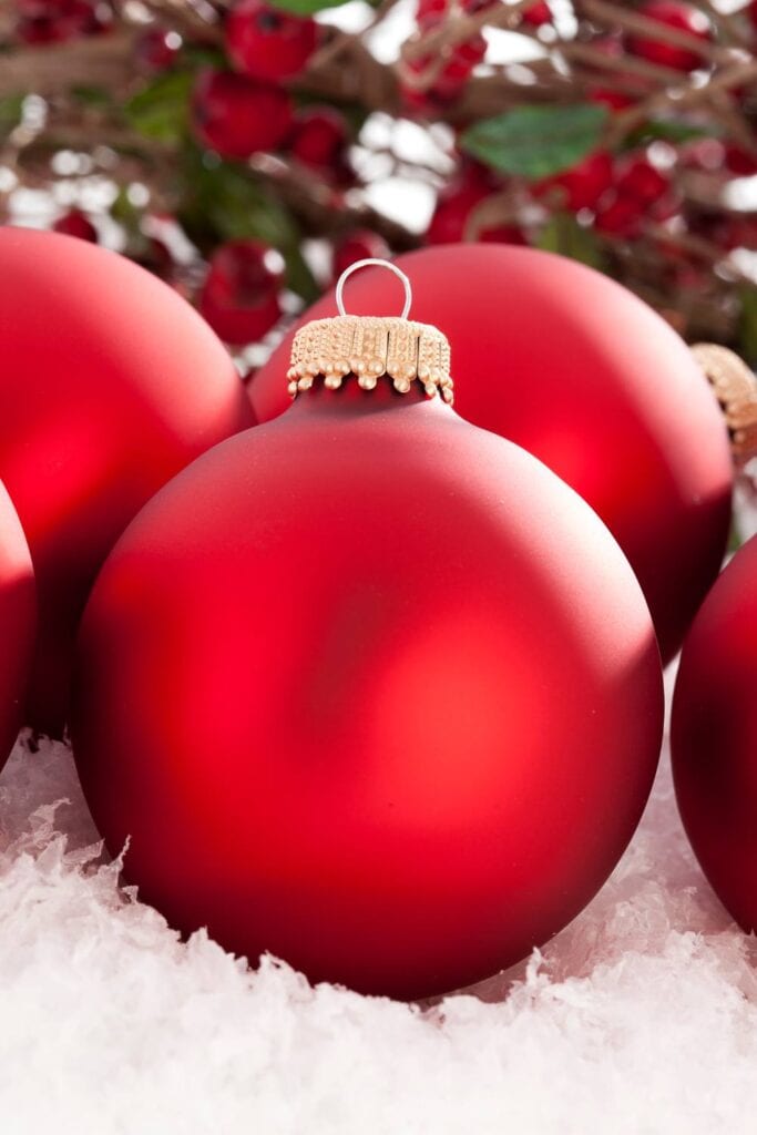 red ball ornaments