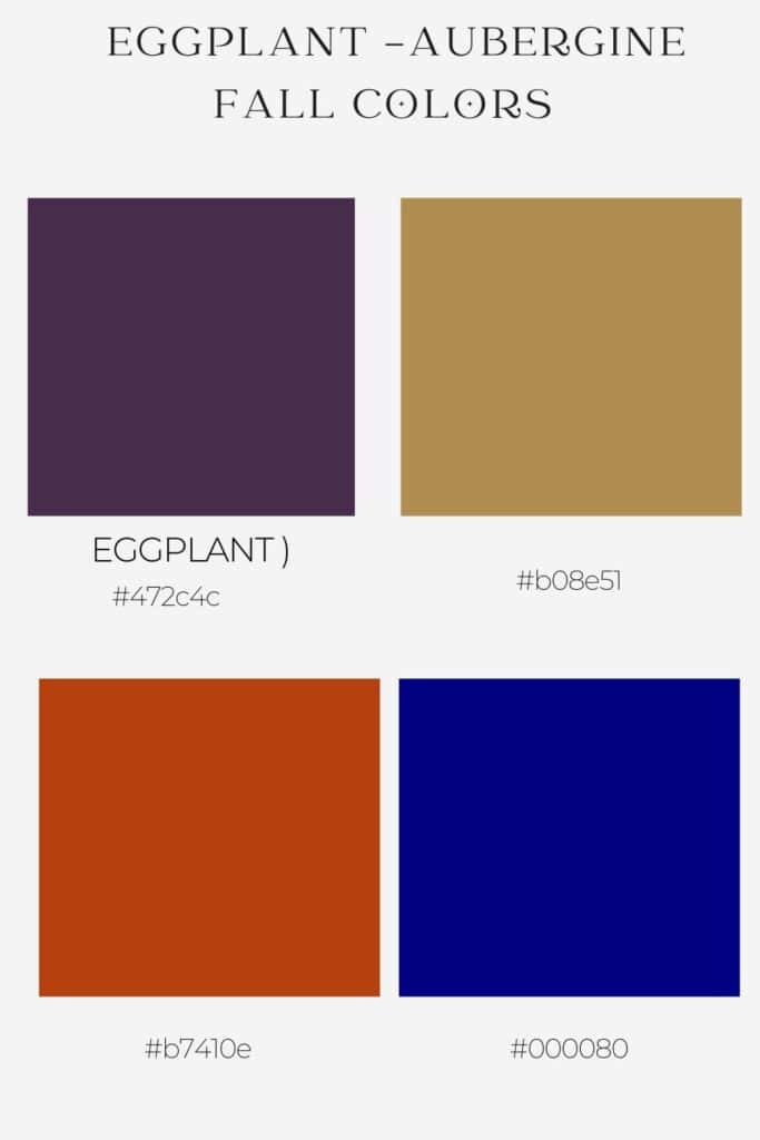 fall colors that go well with eggplant or aubergine purple