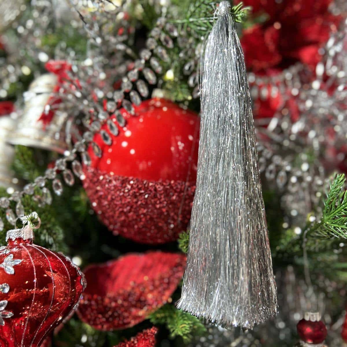 silver tassel decoration
