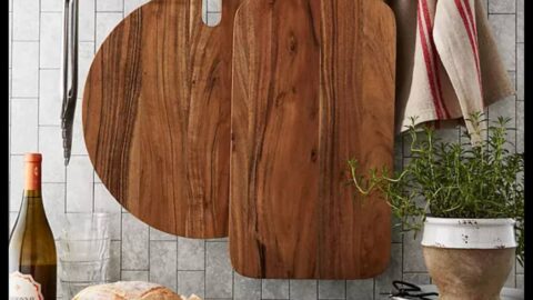 charcuterie board set from Sam's Club made of acacia wood