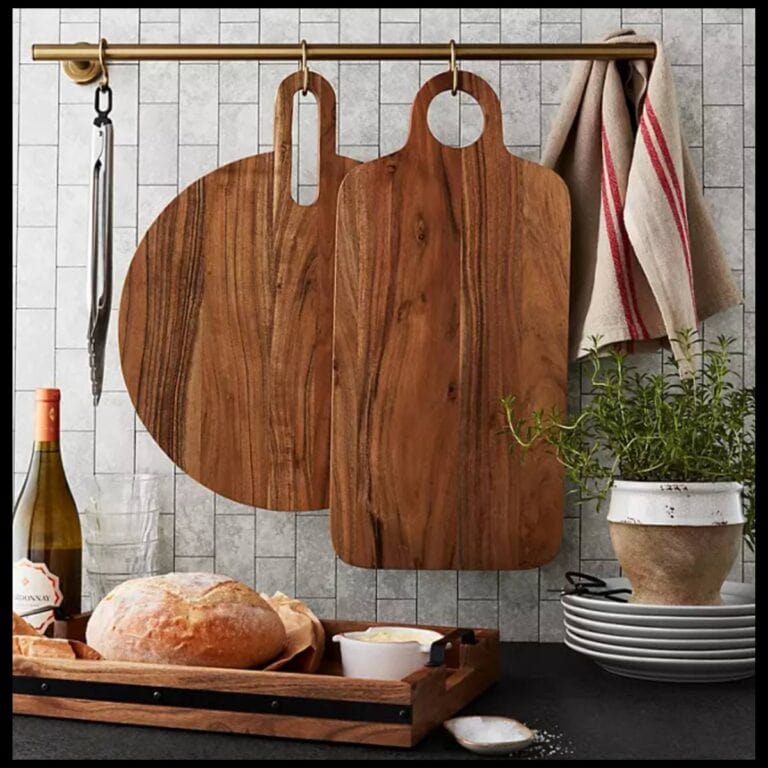 charcuterie board set from Sam's Club made of acacia wood