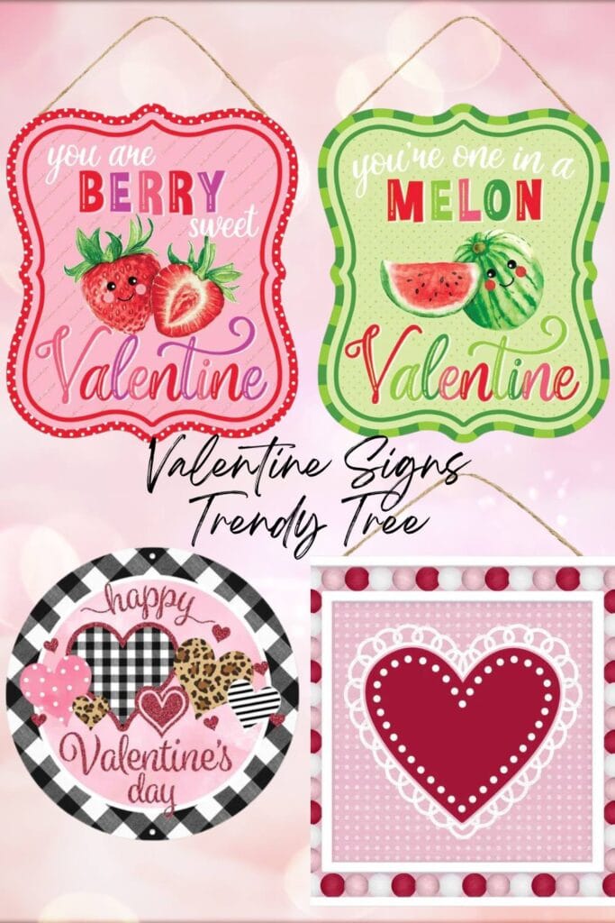 valentine signs from trendy tree