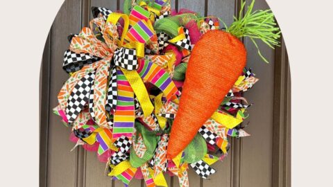 easter wreath with big carrot