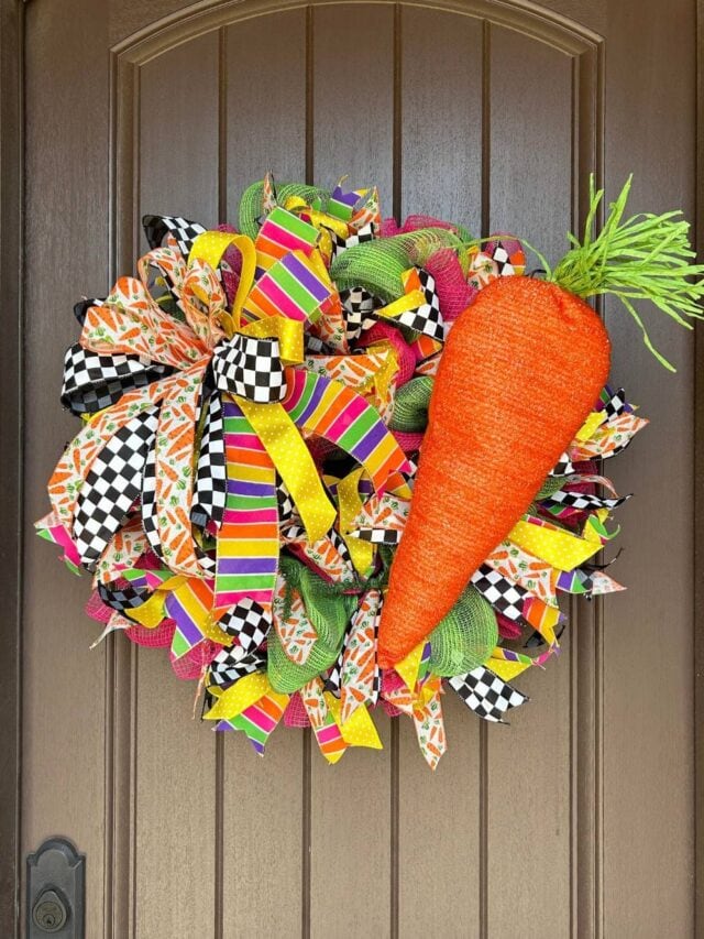 Make a Spring Wreath with a BIG Carrot!