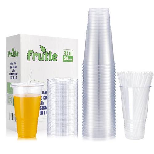 disposable plastic cups with lids and straws from amazon