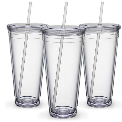 32 oz plastic tumblers with screw on lids and straws