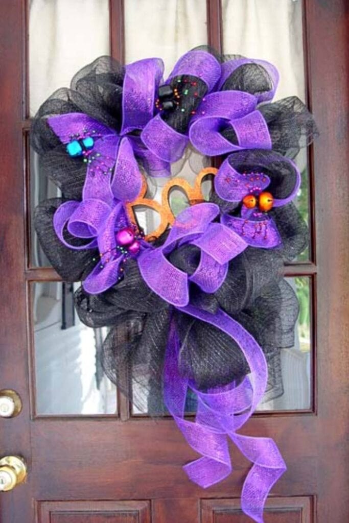 my first deco mesh wreath