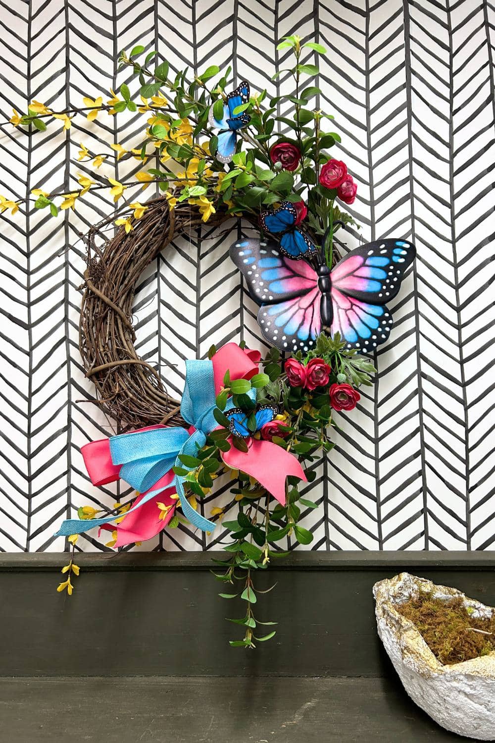 grapevine butterfly wreath with bow