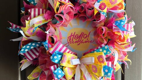 spring or summer deco mesh ruffle wreath