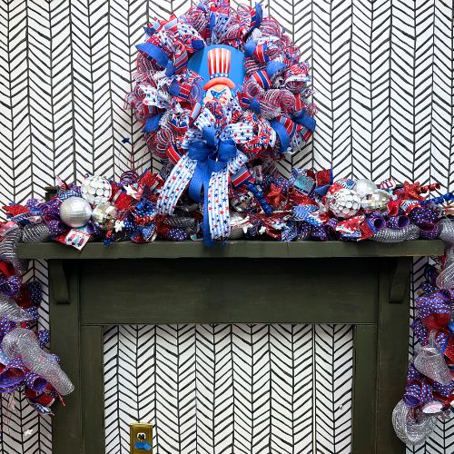 patriotic disco ball garland by trendy tree