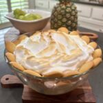 homestyle banana pudding with browned meringue and vanilla wafers