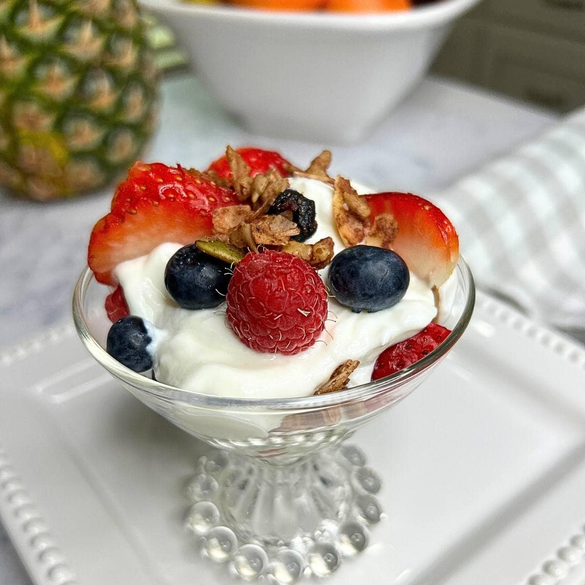 coconut yogurt with fruit and granola