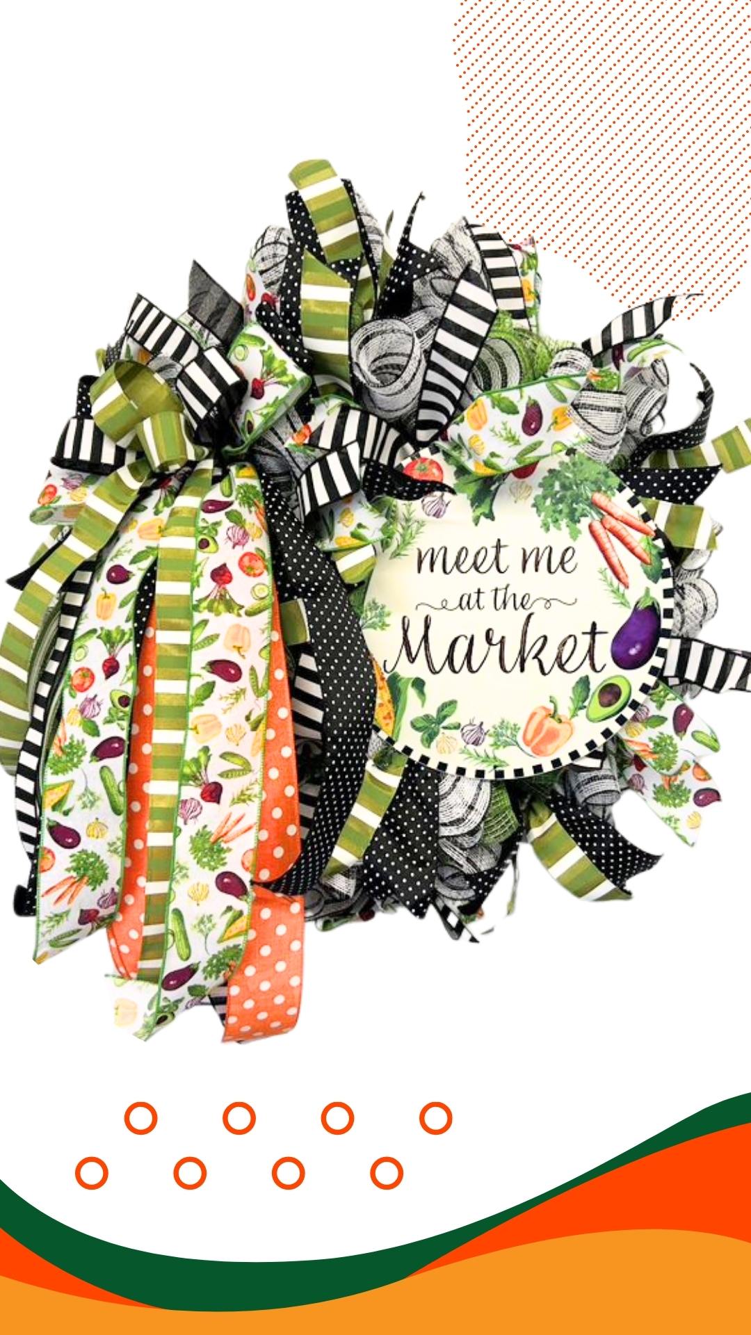 farmhouse charm deco mesh veggie wreath