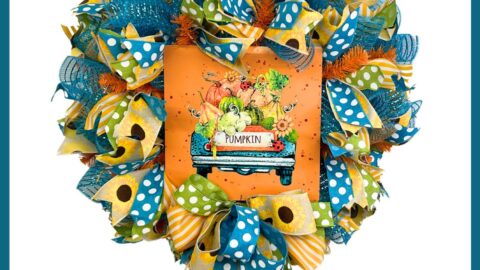 truck with pumpkins fall wreath