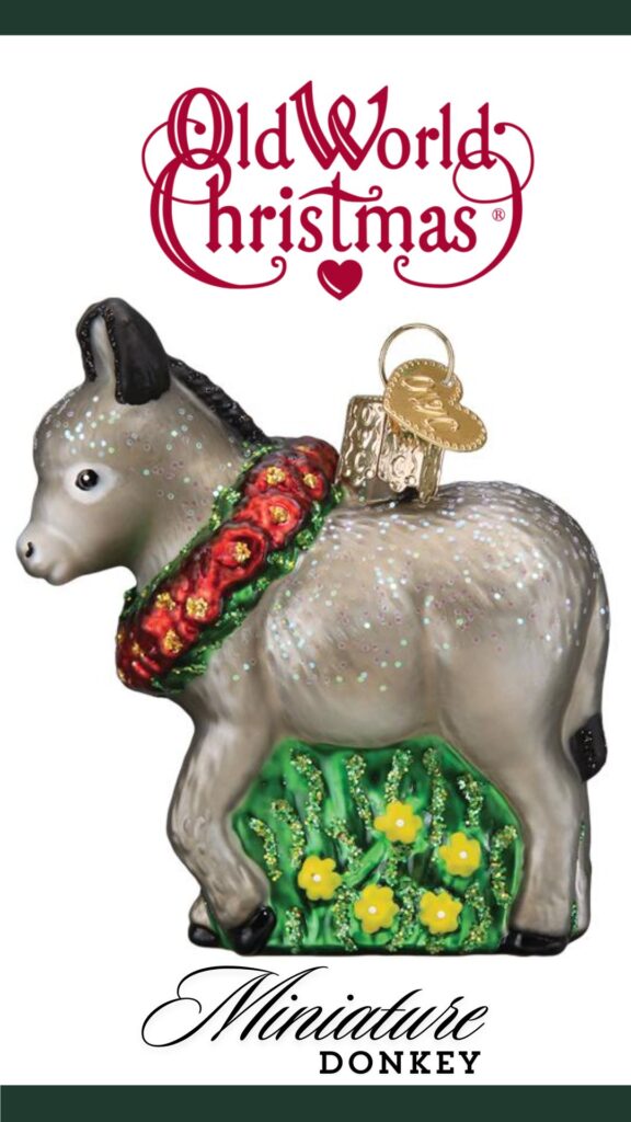 donkey christmas ornament