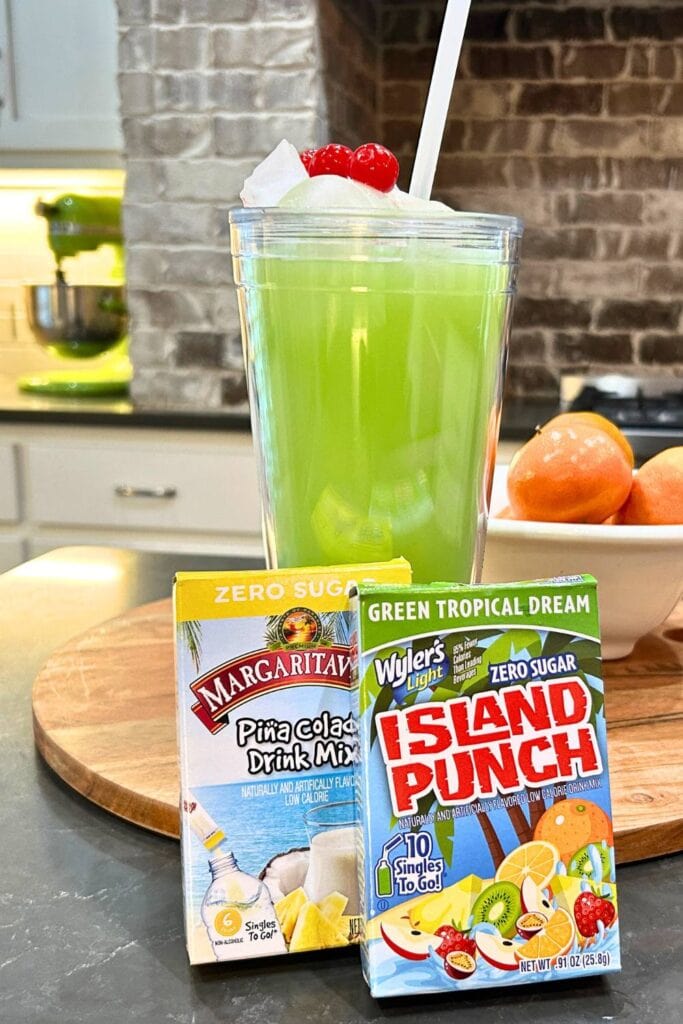 flavored water made with pina colada and tropical dream