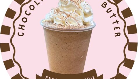 homemade chocolate peanut butter protein smoothie