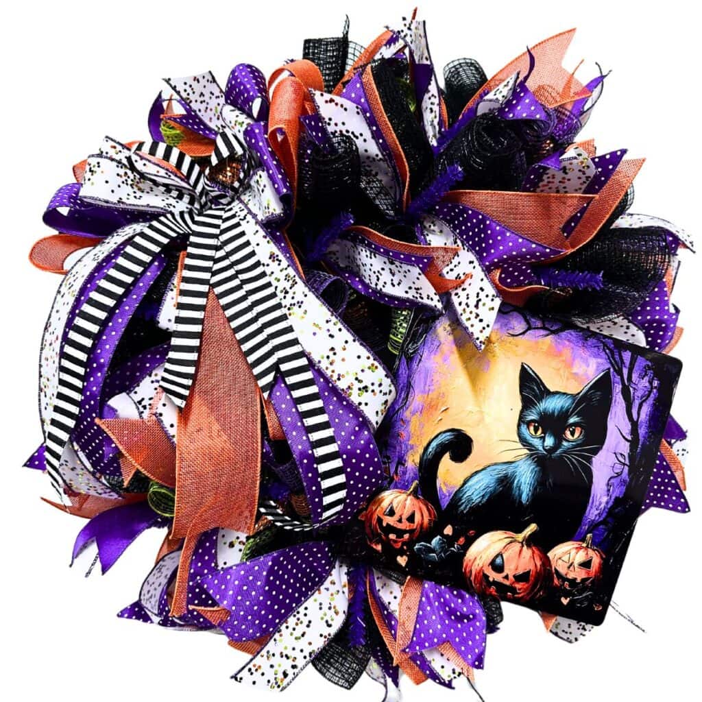 don't be a fraidy cat! make a black cat halloween wreath