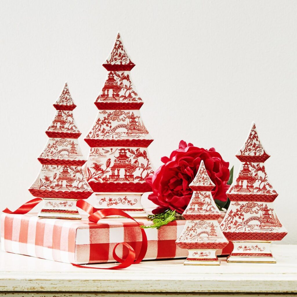 red chinoiserie collection from RAZ imports for the holidays