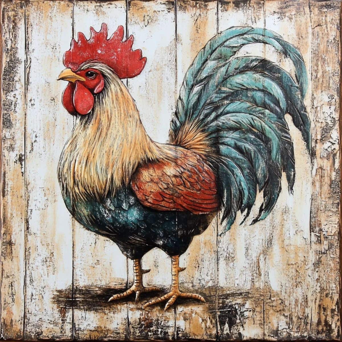 metal 10" x 10" rooster sign exclusive Trendy Tree design