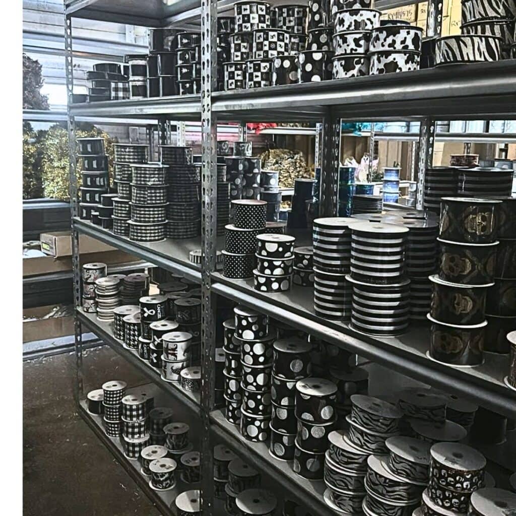 Trendy Tree warehouse ribbon aisle
