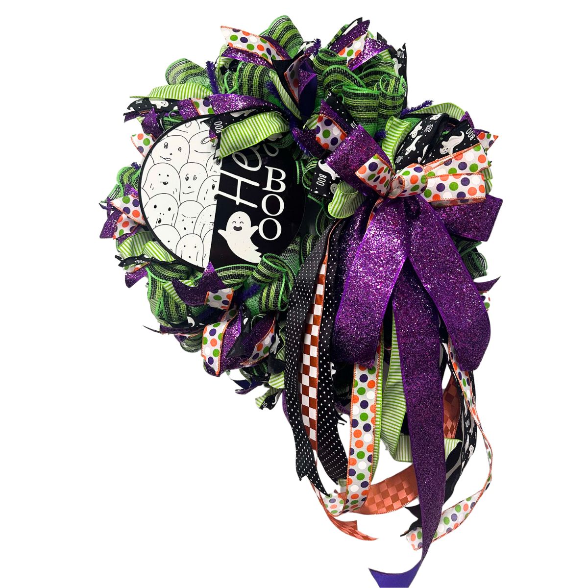 Hey Boo Halloween Mesh Wreath Tutorial