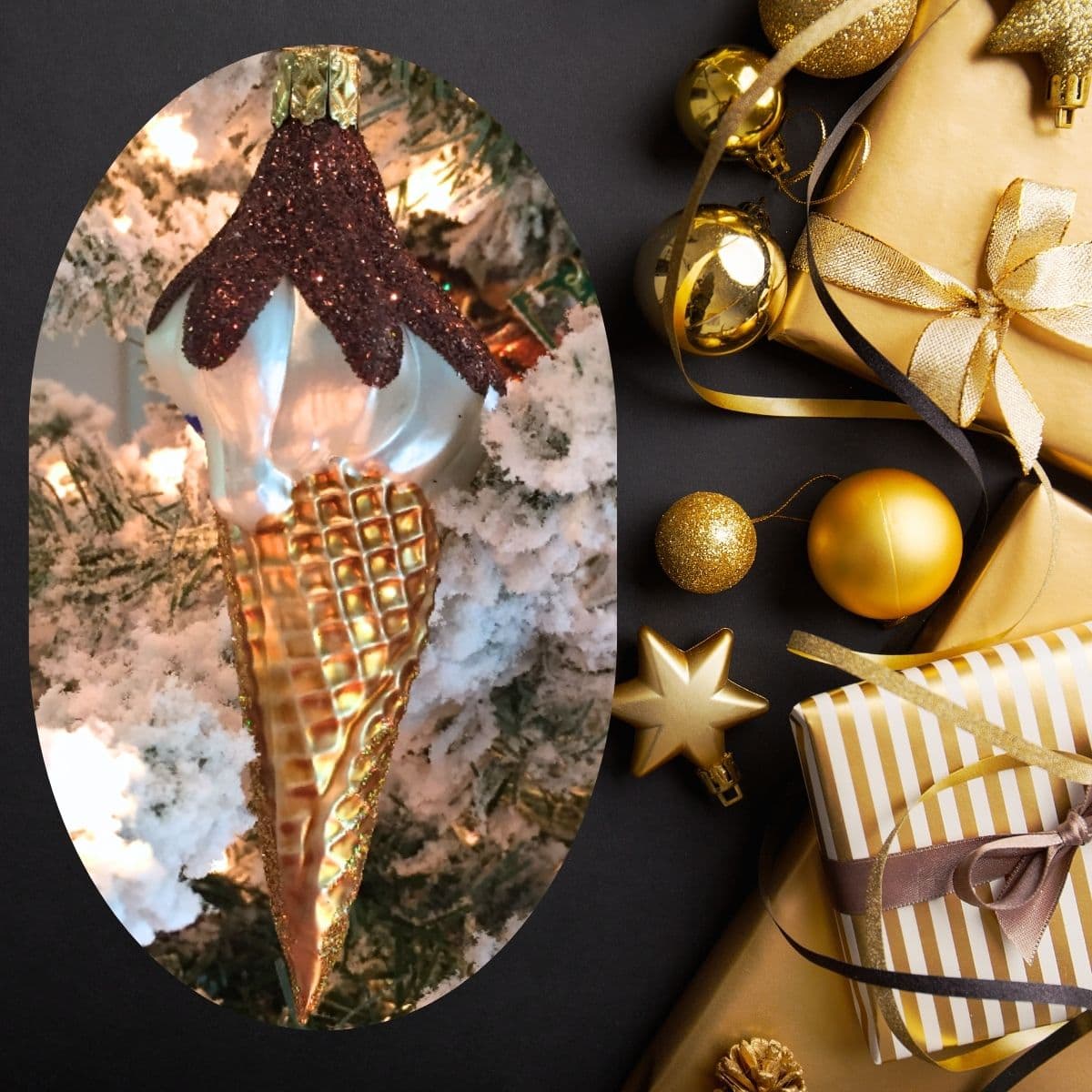collectible glass ice cream cone christmas ornament