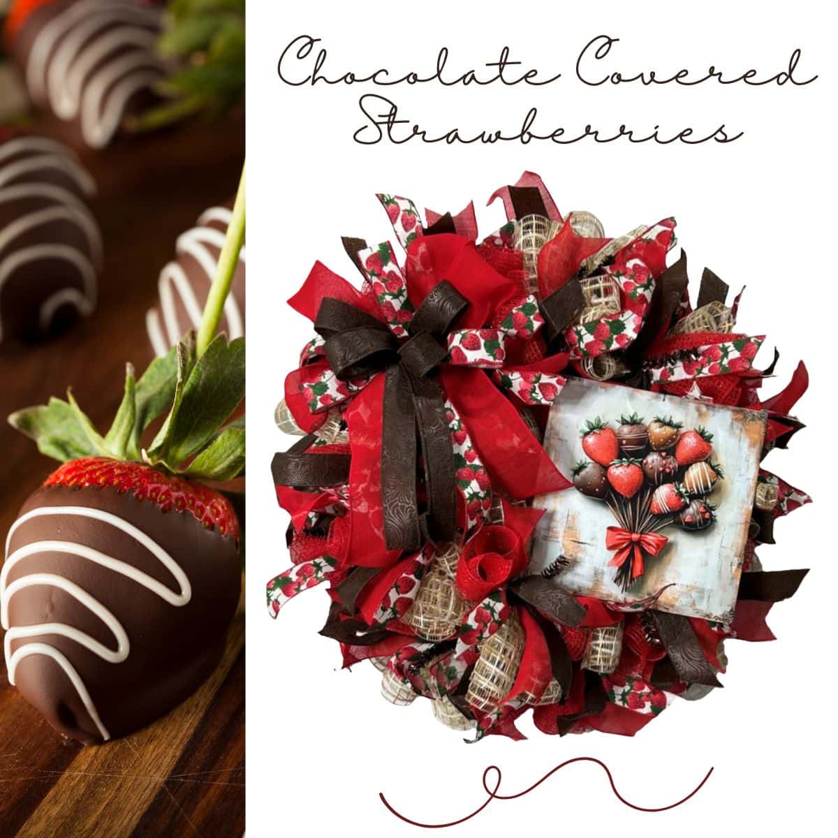 Valentine Wreath Tutorial with an exclusive Trendy Tree Chocolate Covered Strawberry Sign