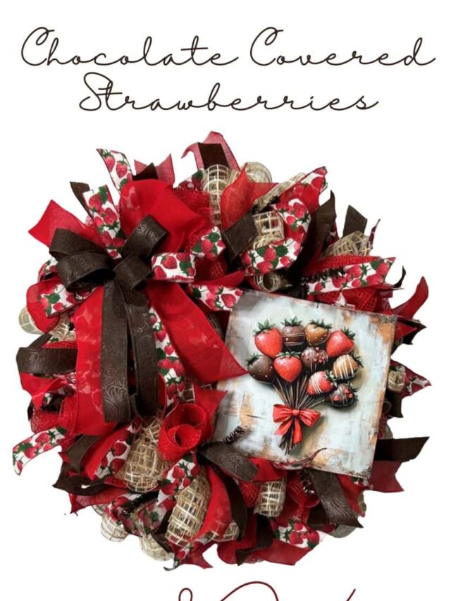 Valentine Wreath Tutorial with  Exclusive  Strawberry Sign