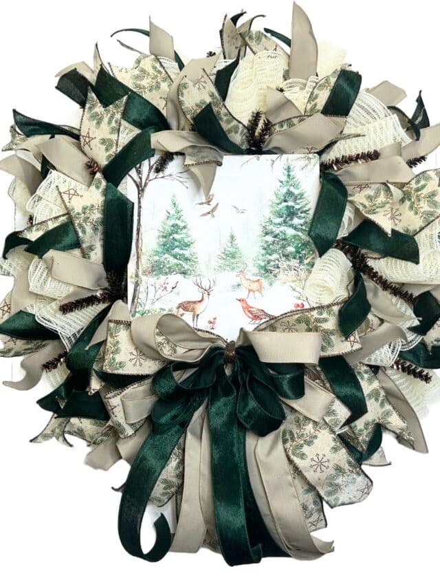 Winter Wildlife Mesh Wreath