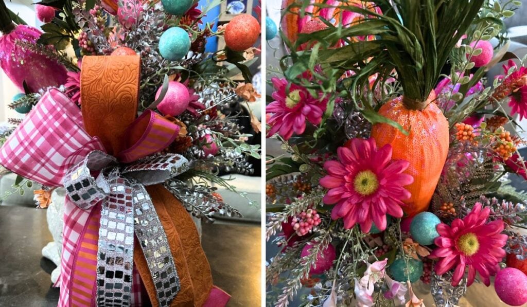 Carrie's Easter floral arrangement with bold bright colors