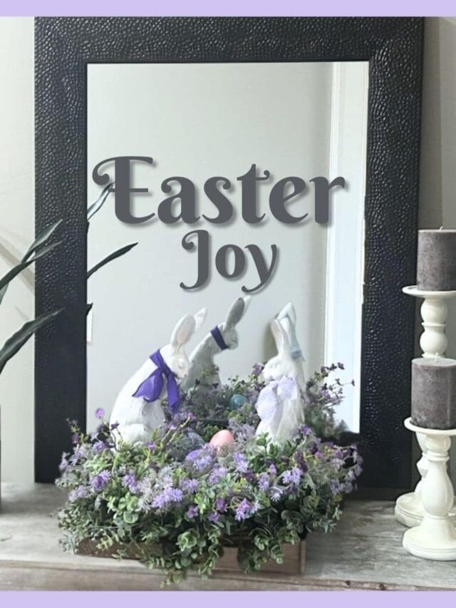 Spring Table Decor Idea: Wreath Centerpiece with Bunnies