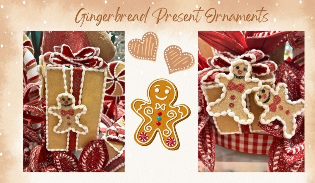 gingerbread christmas decorations, present style ornaments
