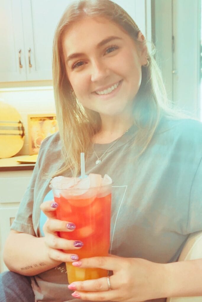 Maggie with her Bahama Mama Loaded tea