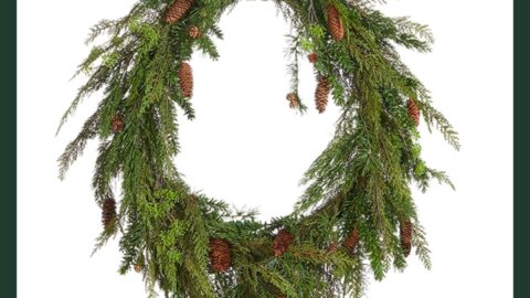 draped greenery wreath