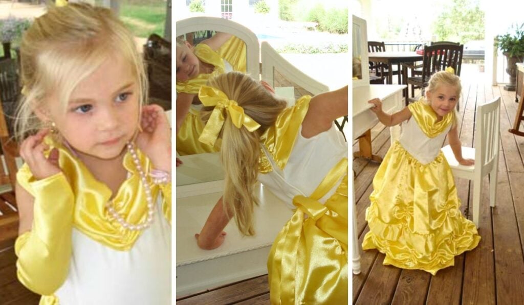 Maggie in her Disney Princess Belle dress