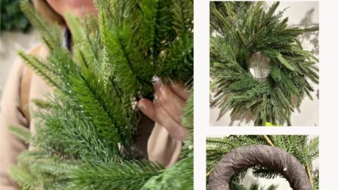 padded back wreath, perfect for hanging on cabinet doors or mirrors
