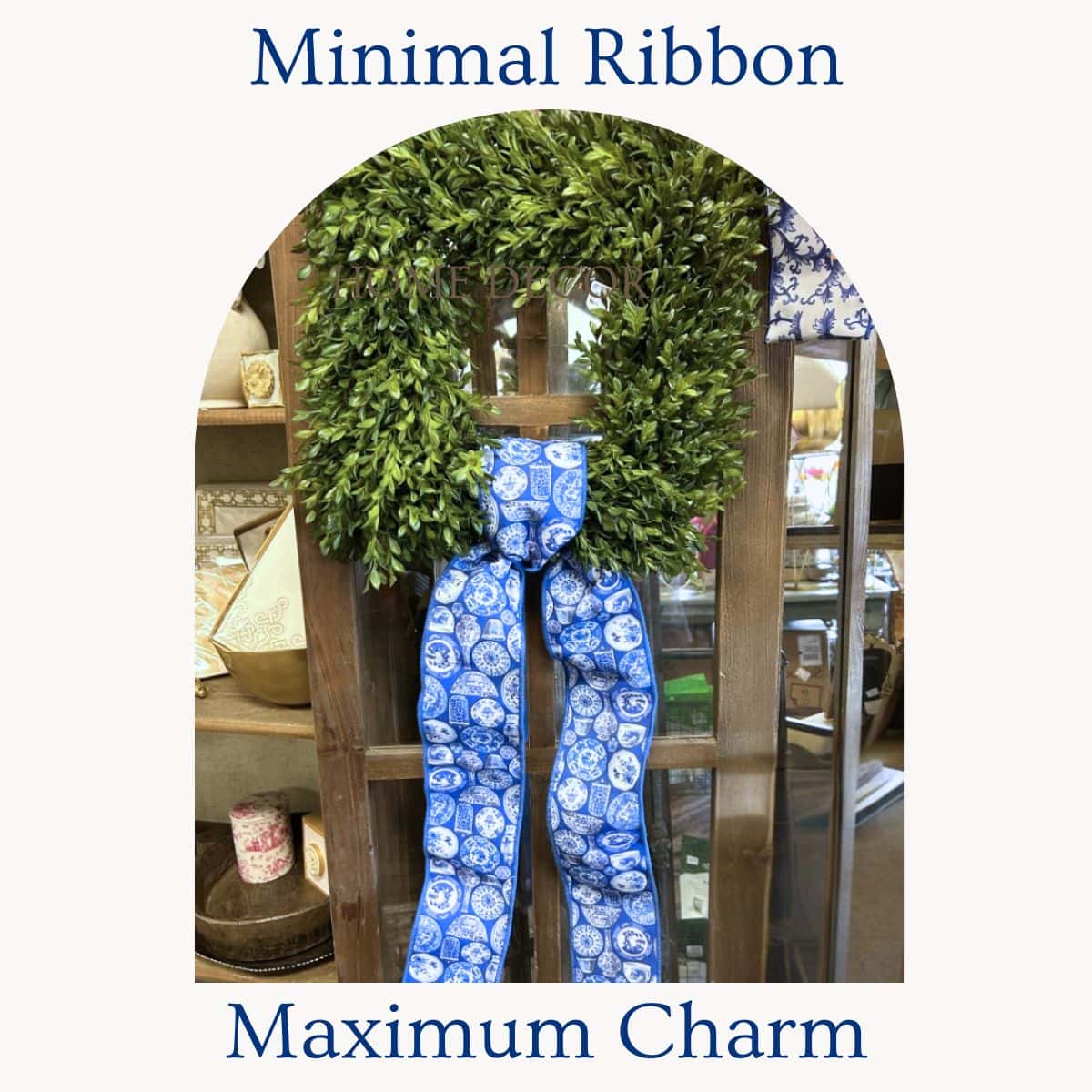 how to decorate a boxwood wreath with ribbon - green plastic boxwood wreath with single ribbon
