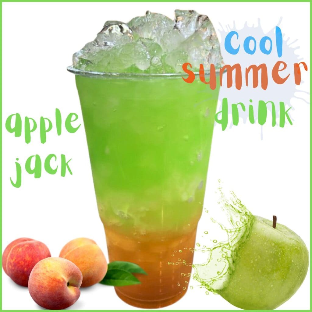 apple jack loaded tea made with green apples and peach flavors