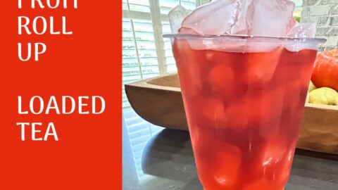 fruit roll up loaded tea, recipe from Silver Lining Lessons, flavored with orange, raspberry, strawberry and watermelon, a loaded tea you can make at home