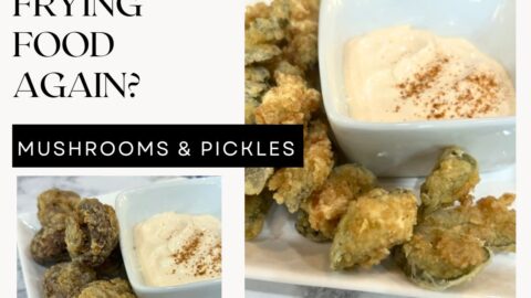 using a deep fryer for fried vegetables, chicken strips, pickles and mushrooms
