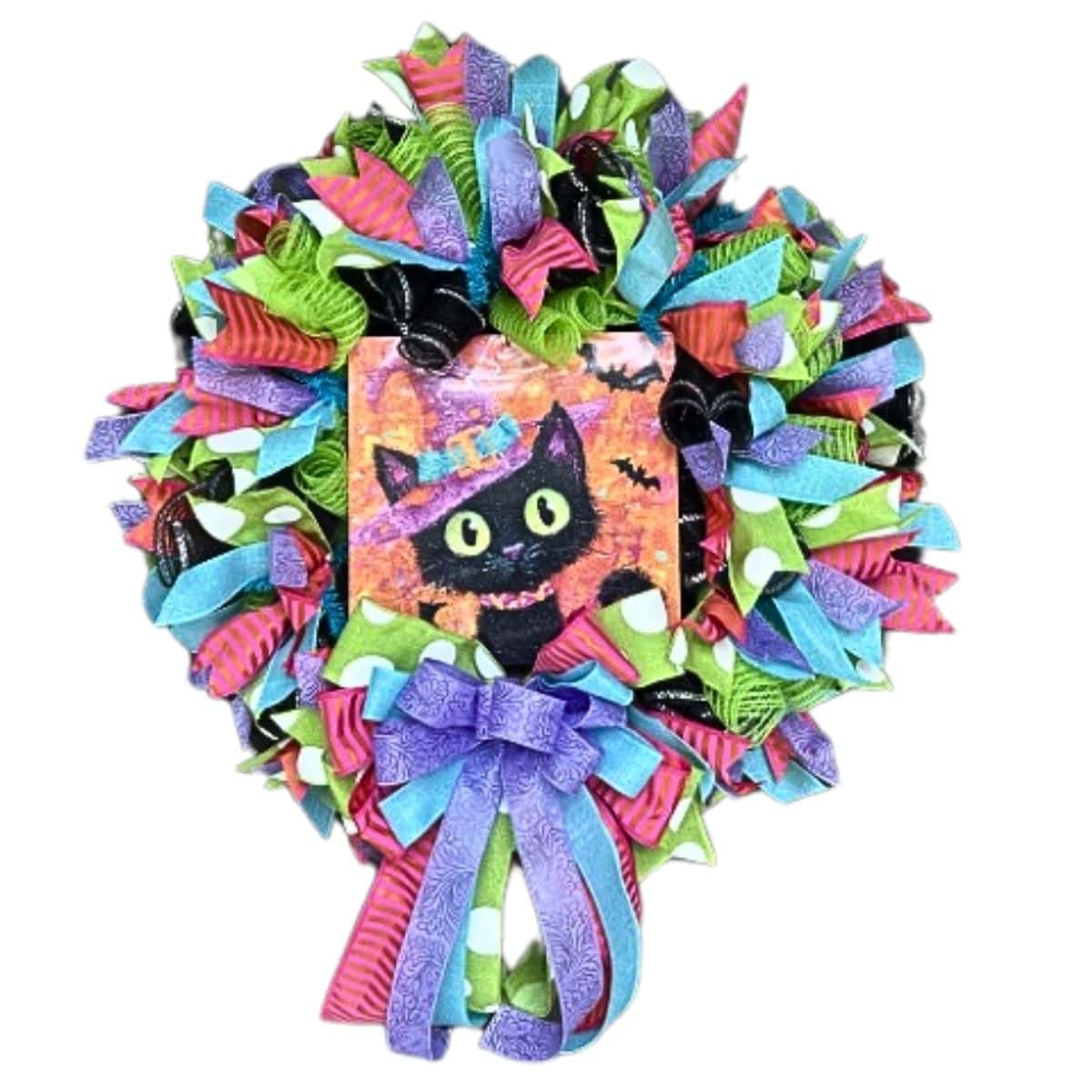 halloween kitty wreath tutorial
